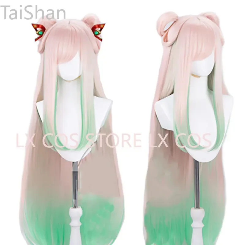 Synthetic Hair Mythmaker Irelia Cosplay Wig The Blade Dancer Cosplay 95cm Long Pink Green Heat Resistant Wig