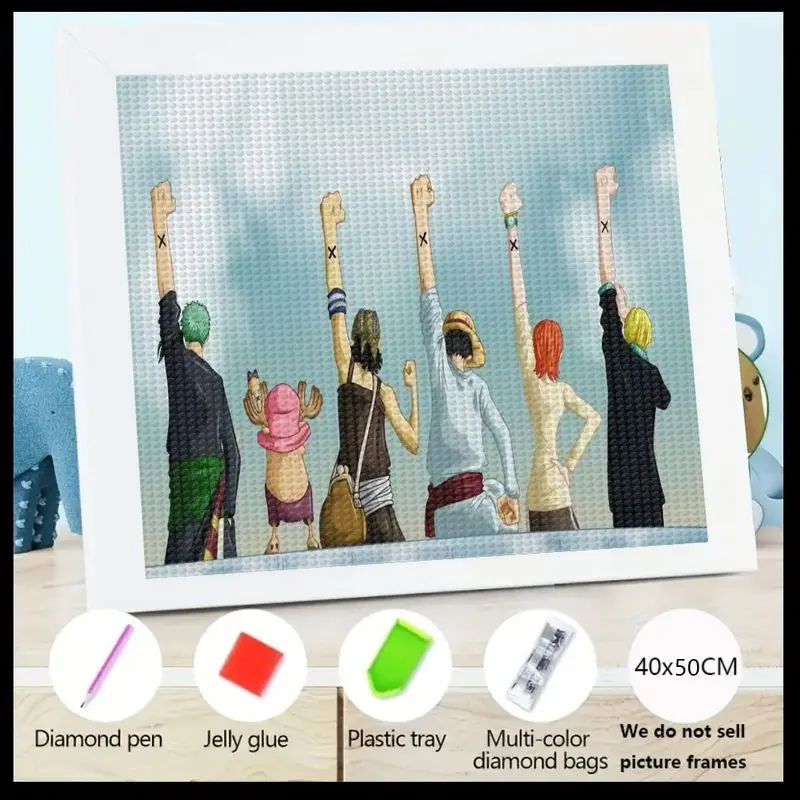 

1 шт. One Piece Alabasta Arc Friendship 5D Набор для алмазной живописи, DIY Полная дрель Аниме Манга Соломенная шляпа Пираты Художественное ремесло, Кристалл G