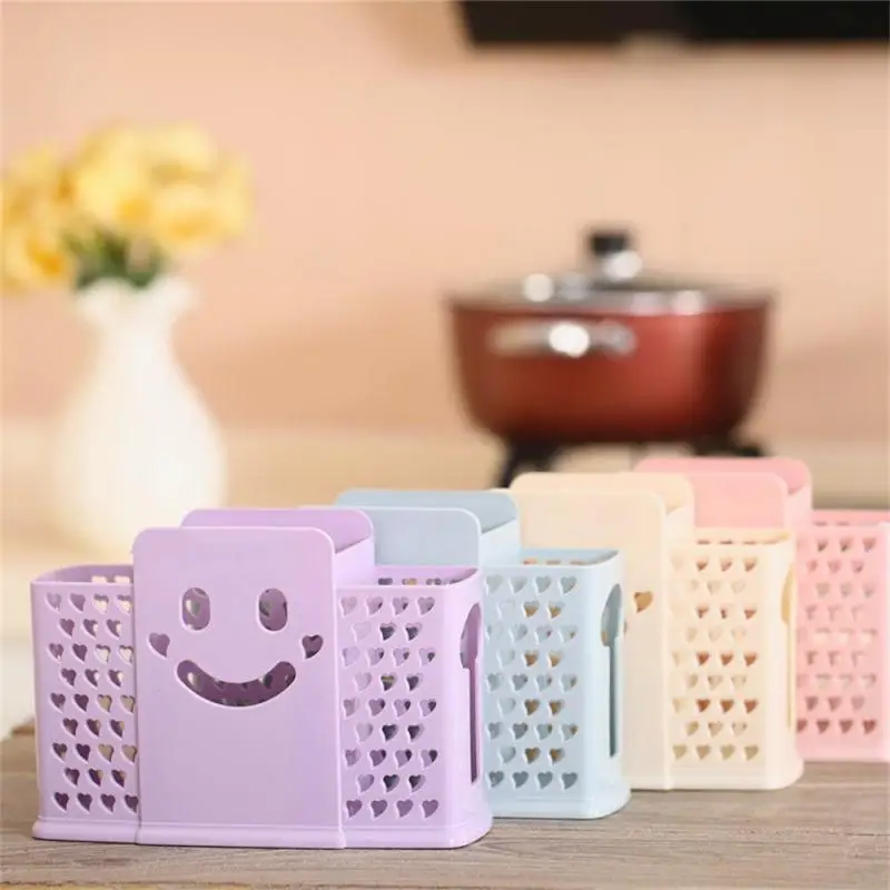 Draining Chopsticks Tube Lovely Smiling Face No Storage Baskets Kitchen Draining Rack Drain Ventilation Spoon Holder