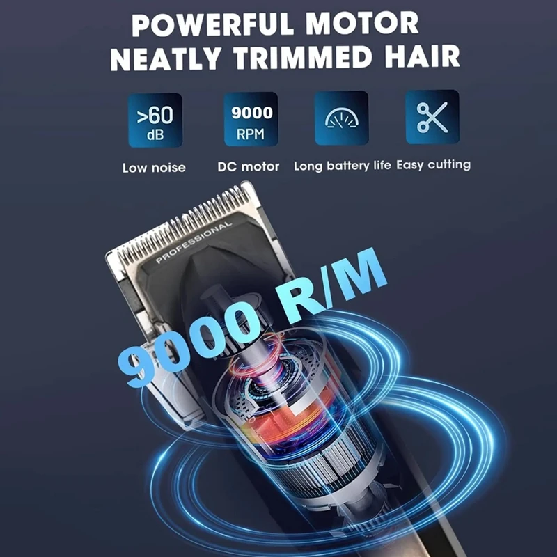 VGR Hair Trimmer Professional Barber Hair Cutting Machine Cordless Hair Clipper Haircut Digital Display Trimmer for Men V-003