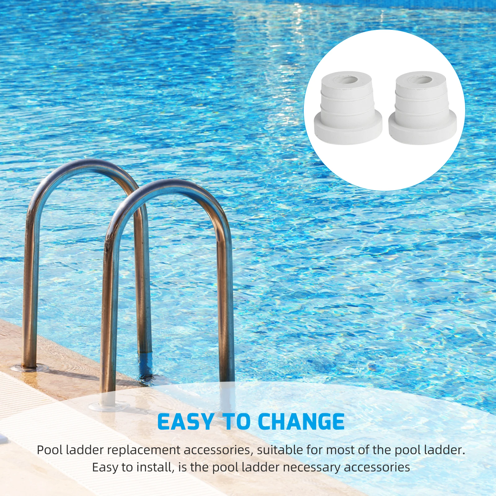 

1 пара бампера для подводной лестницы, прочные запасные части, безопасный и надежный аксессуар для бассейна, бампер для лестницы для бассейна