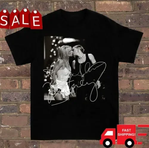 

Signature Madonna and Britney Spears Kissing T Shirt Black Size S 5XL LI589 long or short sleeves