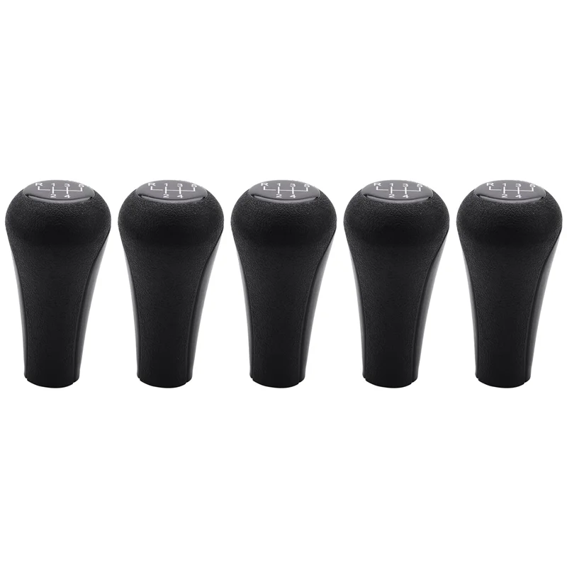 5X 5 Speed Manual Plastic Gear Shift Knob 12mm Stick Hole (Black) for BMW Series 1 to 7 X5 E30 E36 E46 E39 E34 Z3