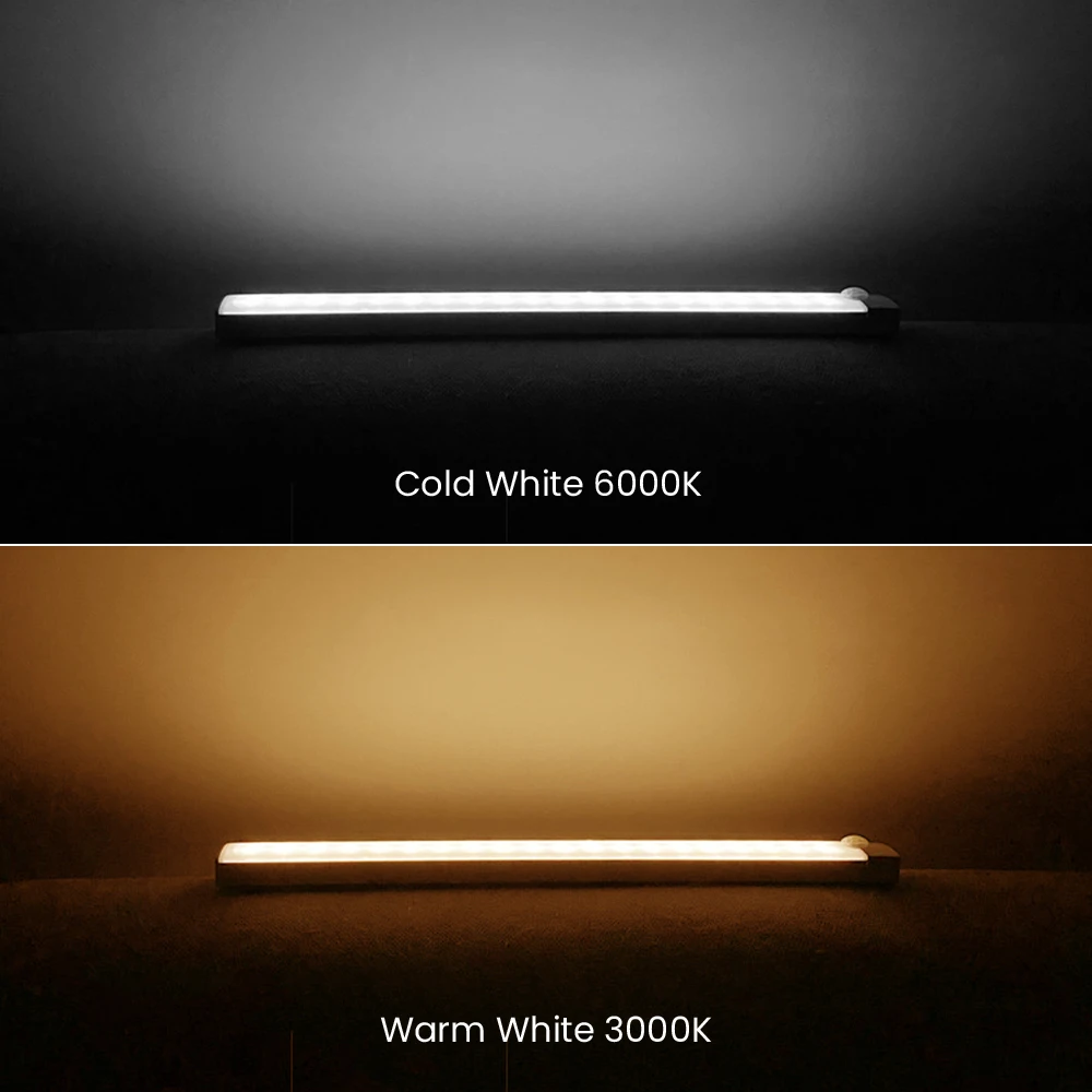 Dimmable Magnetic LED Under Cabinet Light Type-C Rechargeable Motion Sensor Night Light Cool Warm White For Kitchen Closet