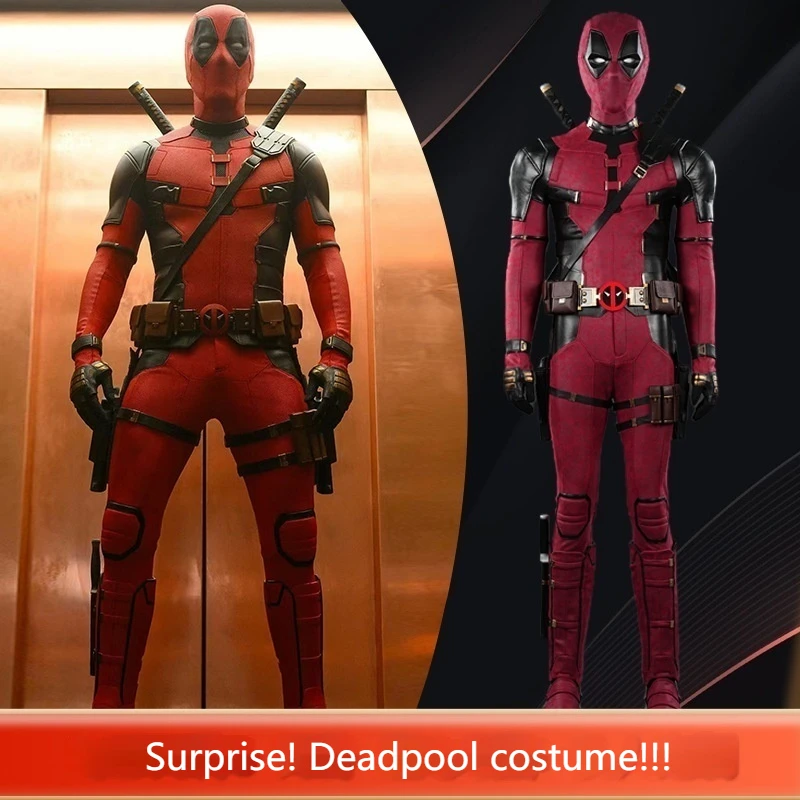 

Hot 2024 Comic Dead Cosplay Jumpsuit Wade Superhero New Pool Halloween Party Deaddpool Mask Cosplay Costume Prop Movie Mens Gift