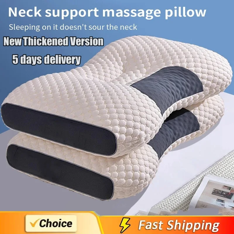 Spa Massage Pillow Washable Non-Collapse Cervical Support Pillow Core Home Pin Gift Pillow