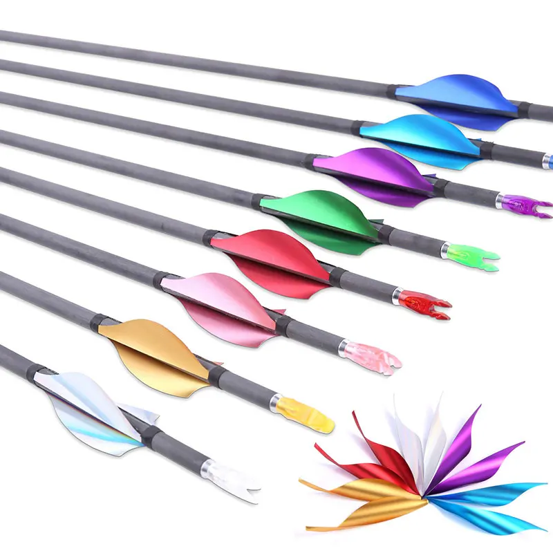 DIY Carbon Arrow for Archery, Spiral Feather, Right Wing, Aluminum Arrow, Shooting Hunting Accessories, 1.75in, 50PCs