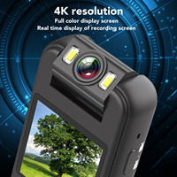 Portable Video Recorder 4K WiFi Night Vision 180 Degree Rotate Body Worn Camera with Back Clip 1/4 Inch Screw Port Video Camera