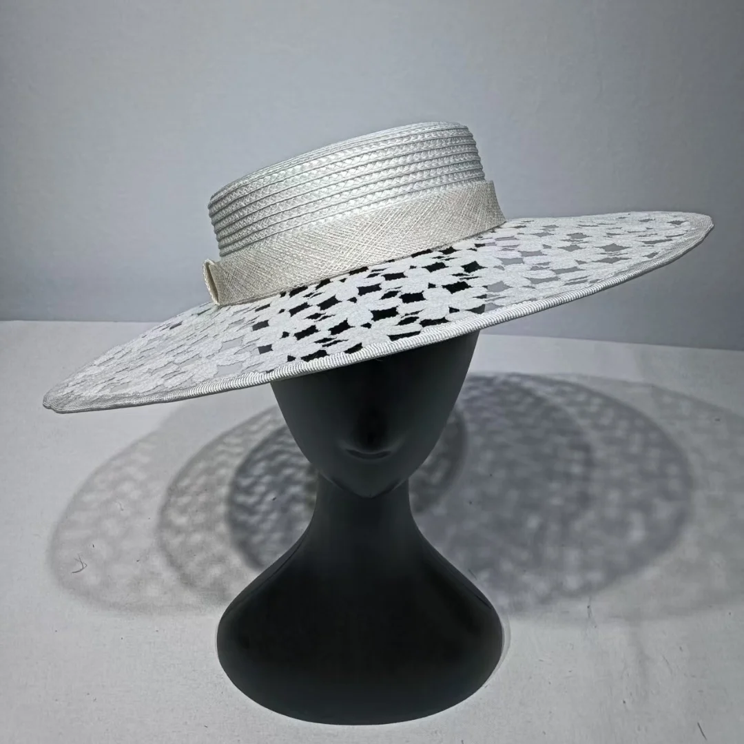 

Handmade Foral Hat For Women Church Hats Woman Party Ladies Dress Sinamay Derby Hat Wear