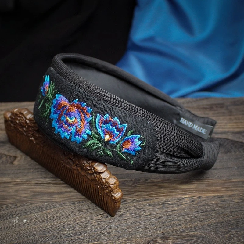 Ethnic Style Elegant Embroidered Handmade Headband for Women
