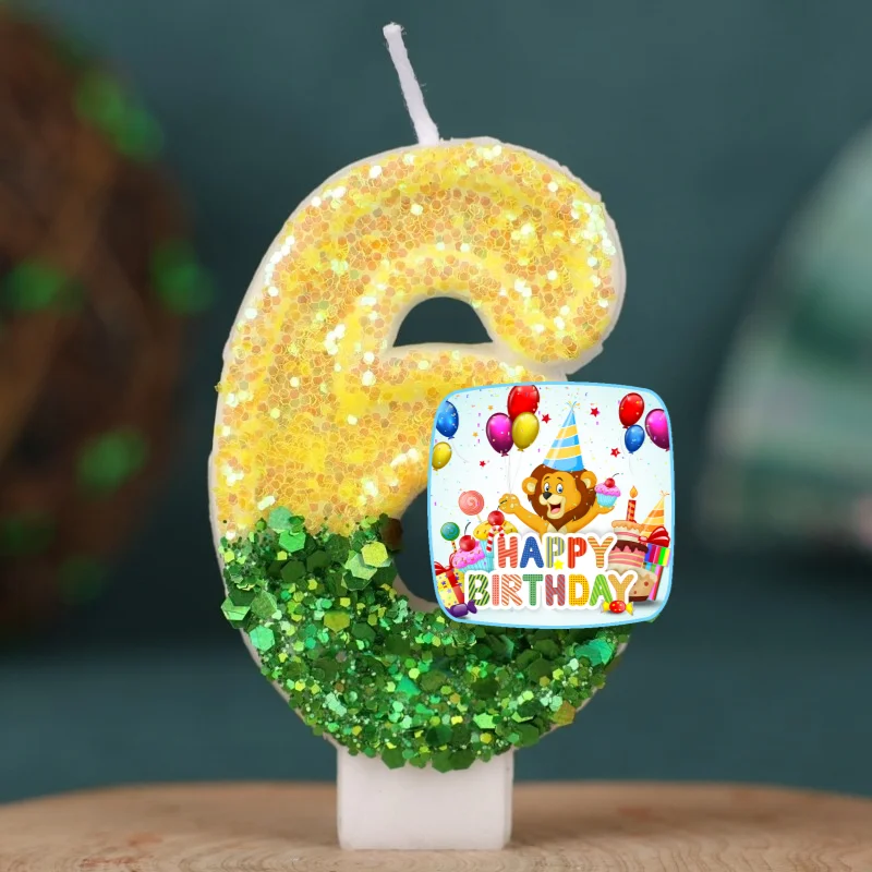 Lion Animal Happy Birthday Cake Topper Decorated Digital Candle Children's Delicate 0-9 Number Candle Party Decor Gift Boy Girl - view 6