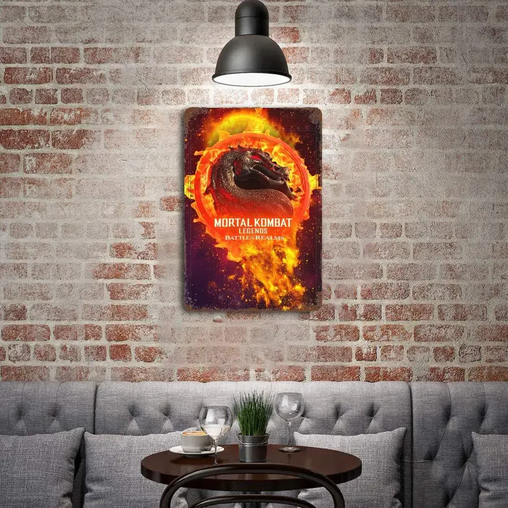 Mortal Kombat Iconic HD Poster1 Poster Vintage Tin Sign Metal Sign Decorative Plaque for Pub Bar Man Cave Club Wall Decoration