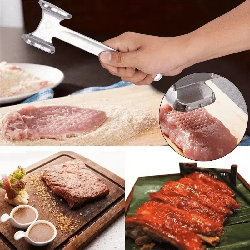 Haushalt Aluminium Legierung Tenderizer Fleisch Hammer Werkzeug Steak Metall Hammer Doppelseitige Fleischwolf Küche Kochen Hämmer