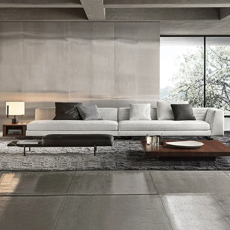 

Italian Minimalist High-End Cotton and Linen Large Apartment Villa Roger Sofa