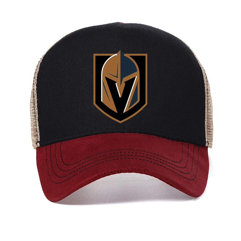 

Vegas fashion casual men Golden Knights Baseball cap fashion striped metal helmet print men hip hop hat cool mesh trucker hats