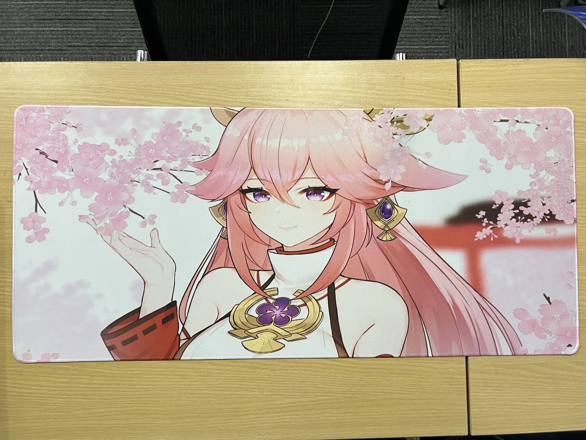 Genshin Impact Mouse Pad Yae Miko ملحقات الألعاب حصيرة مكتبية ألعاب الكمبيوتر KOVER لوحة المفاتيح ماوس الحصير Deskmat لوحة ماوس للكمبيوتر المحمول البساط Xxl