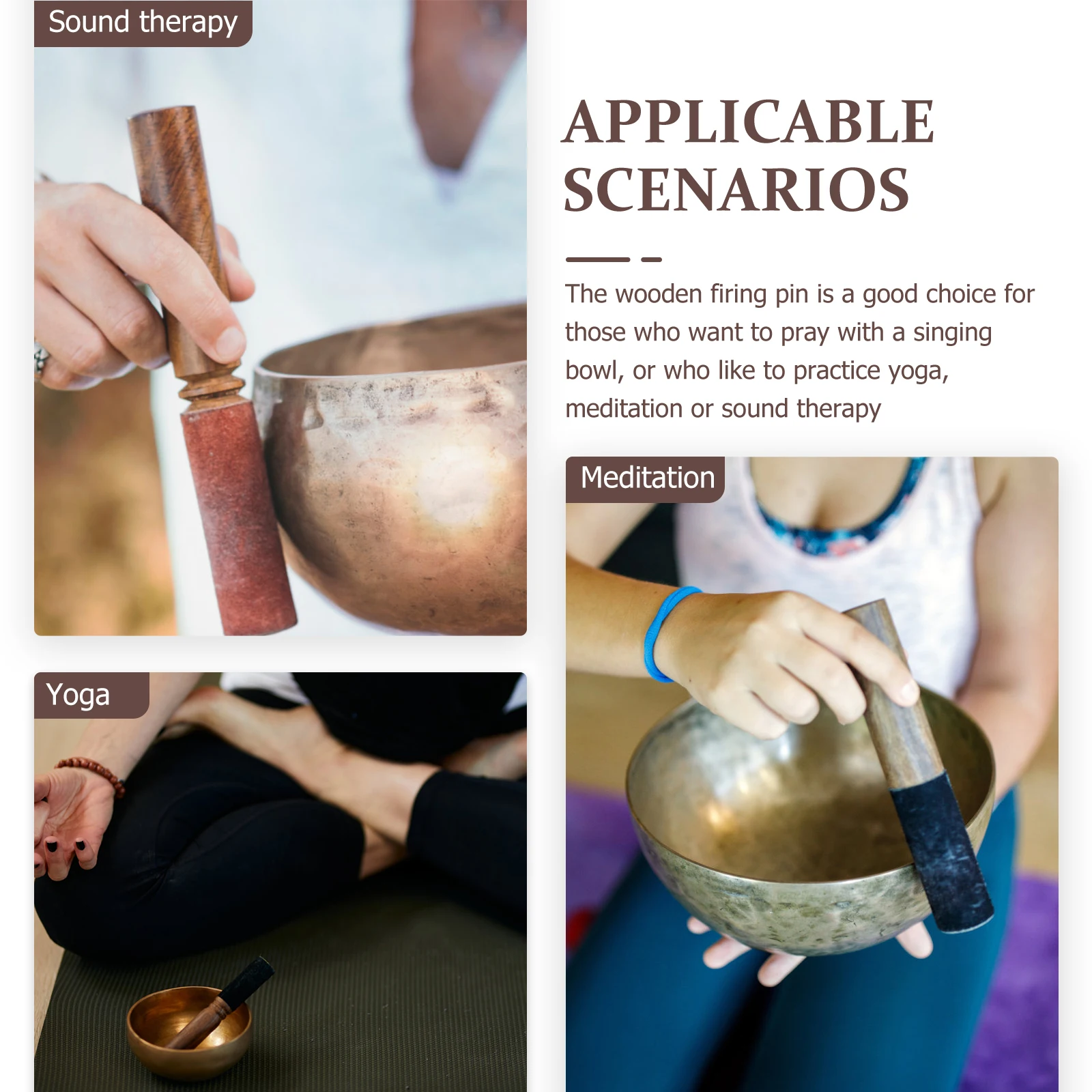 

Nepalese Handmade Buddha Sound Bowl Wooden Stick Smooth Round Corner Singing Bowl Mallet Meditation Tool Healing Music Yoga