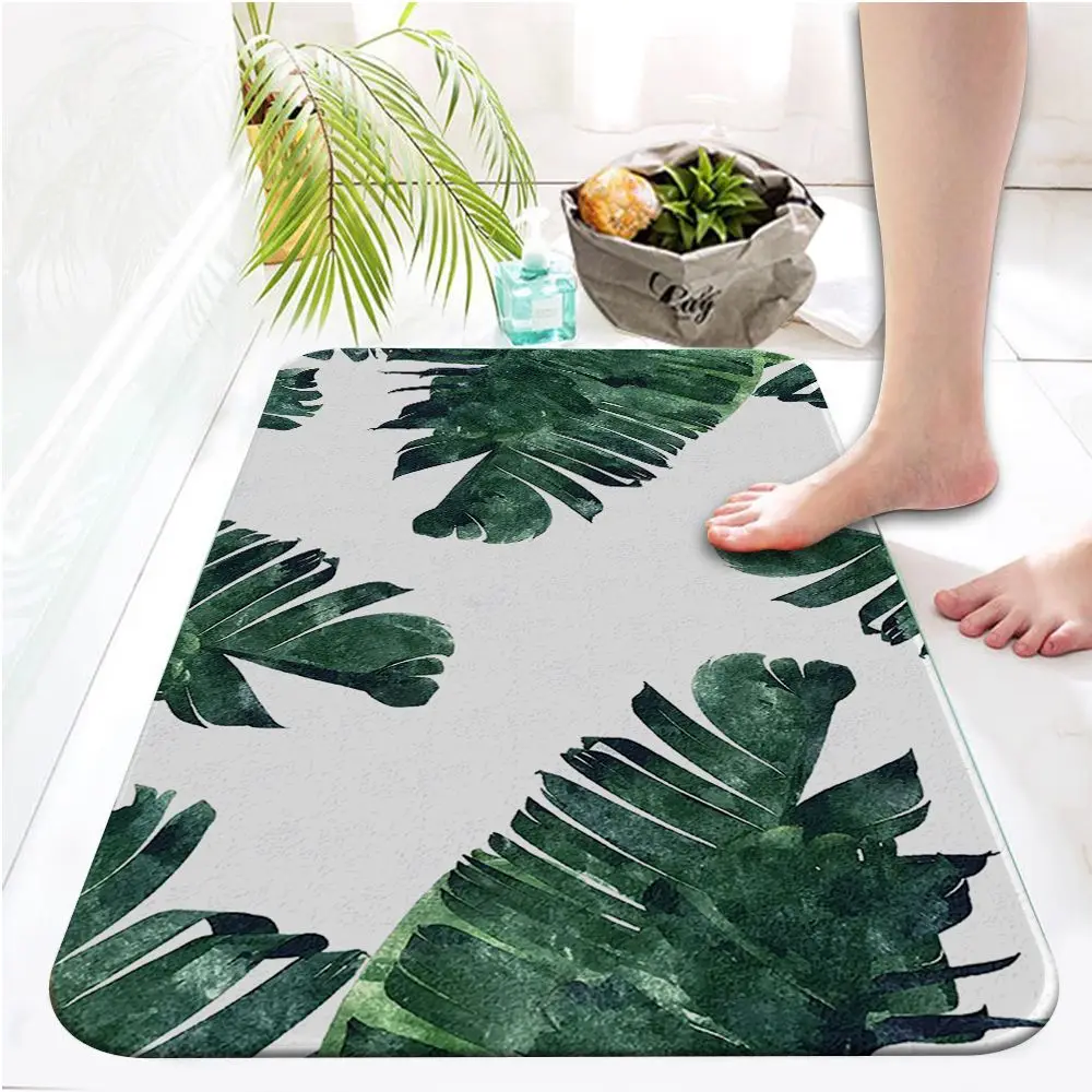 Tropical Palm Leaf Cactus Monstera decorazione cucina zerbini 50x80 tappeto di velluto zerbino pavimento interno bagno tappeto antiscivolo