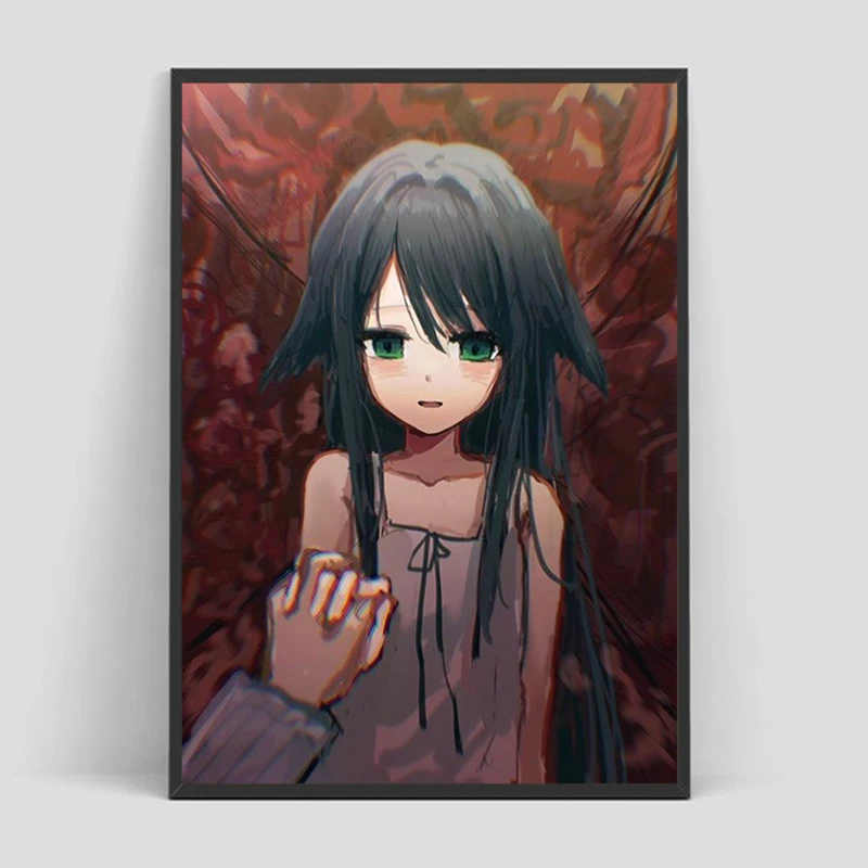 لعبة الرعب S-sama No Uta أغنية سايا ملصق الديكور صور غرفة طلاء جدران قماش زينة للديكور المنزل
