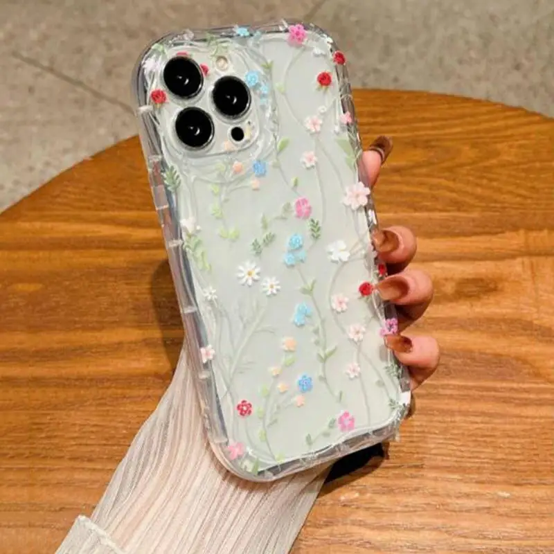 Case For Huawei Honor 90 Lite 20 50 SE Nova 5T 11 7 9 10 P30 P40 Mate 30 40 Pro Cover Flower Soft TPU Wavy Edge