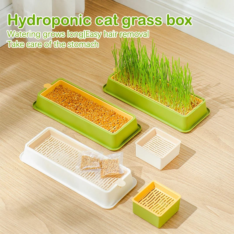 Pet Cat Grass Sprout Dish Growing Pot Hydroponic Plant Cat Snacks Germination Digestion Starter Dish Greenhouse Grow Box