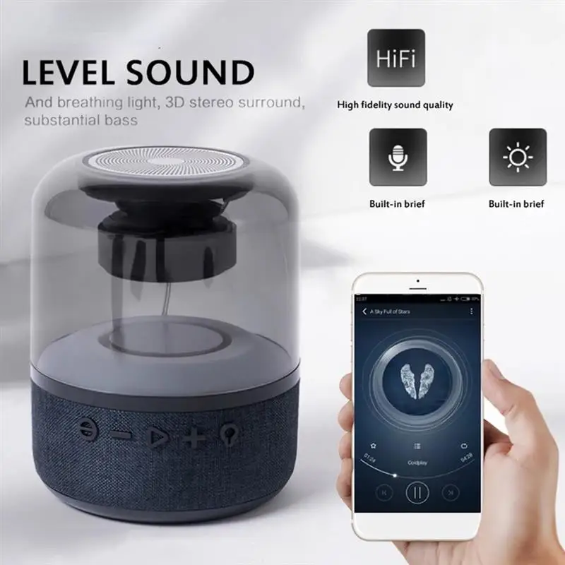 2023 New JY02 20W Speaker TWS Bass Column Portable Wireless 3D Stereo Speaker Subwoofer Breathing LED Night Light FM DJ Boombox