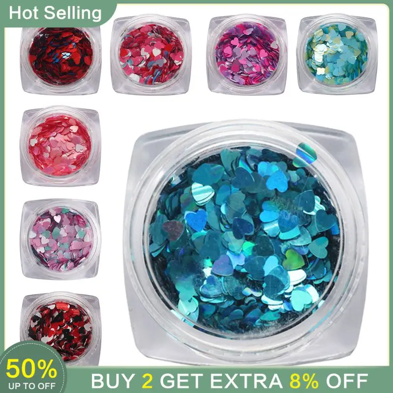 Gel Polish Sparkling Nails Elegant Red Glitter Nail Sequins Nail Glitter Glittery Manicure Best-selling Sequins Heart Decoration