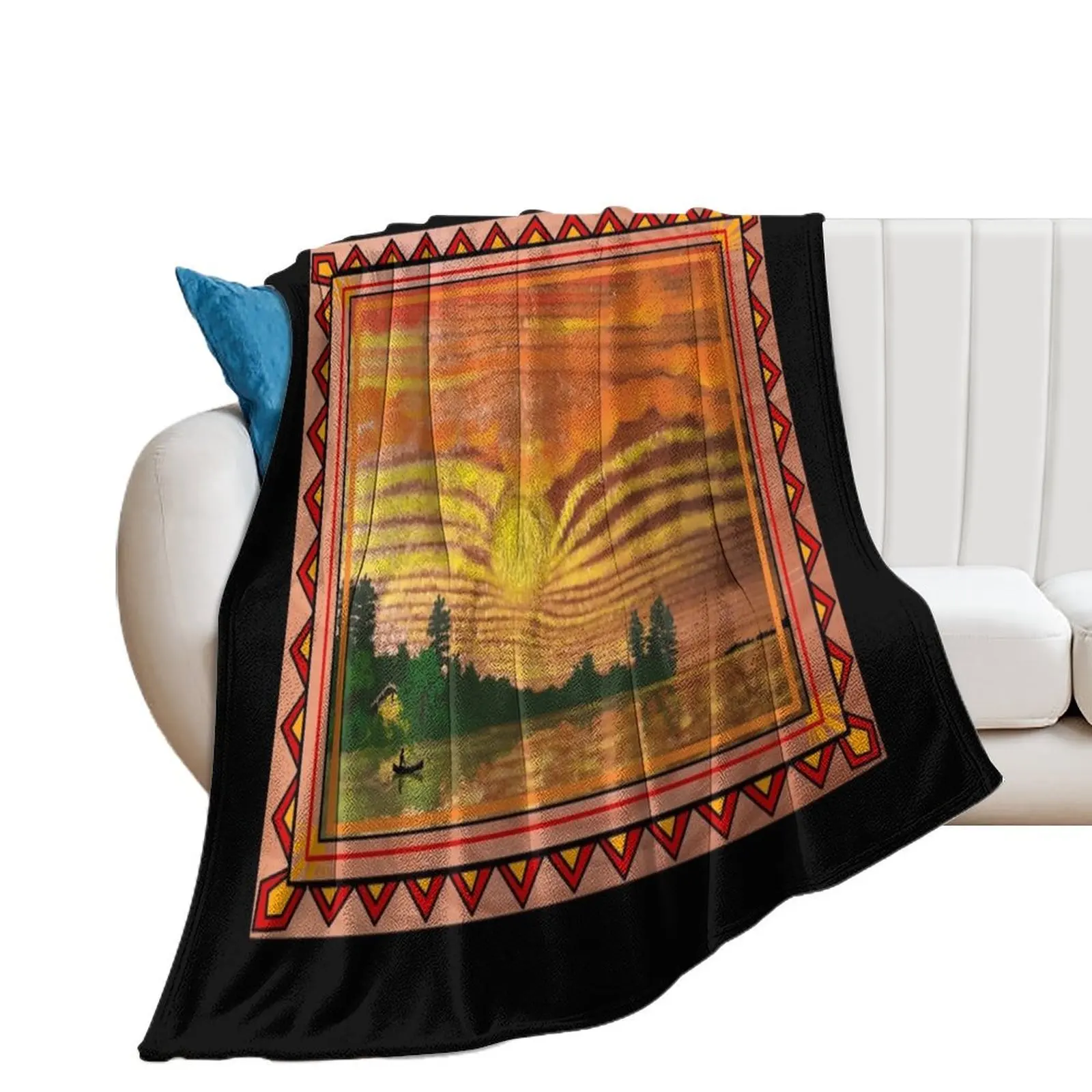 

The sunset blanket made of wood. Throw Blanket Sofa Hair Bed Custom Blankets