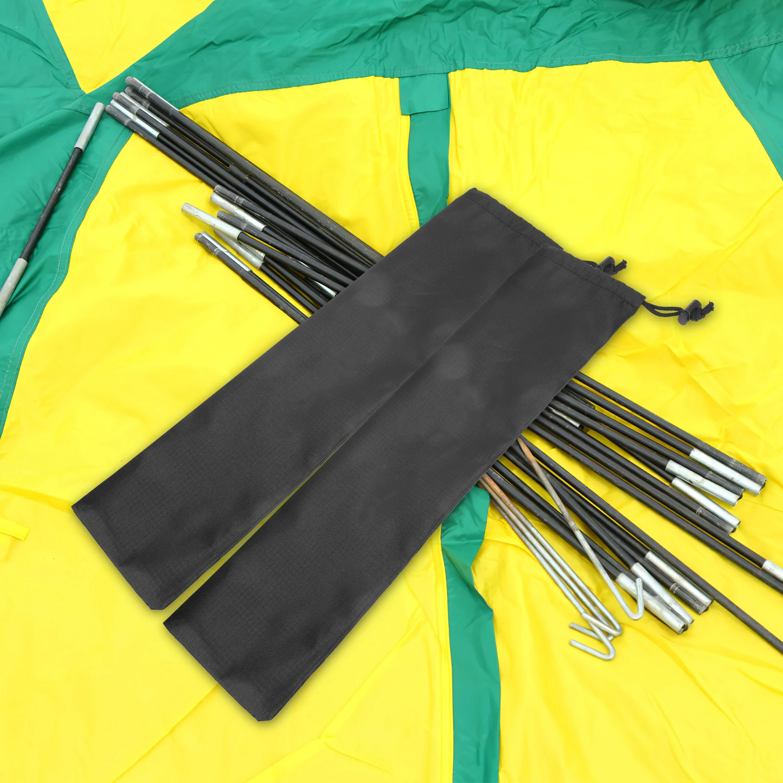 

5pcs Tent Rod Outdoor Storage 210T Cloth Camping Pole Pouch Fishing Rod Carry for Canopy Trekking Gear Storage Bag Tent