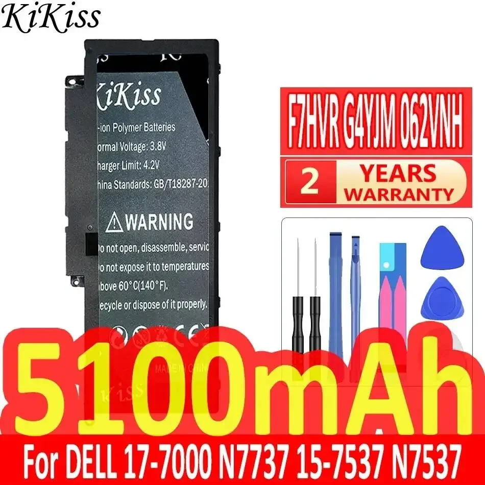 For Dell Inspiron 17-7000 N7737 15-7537 N7537 F7HVR G4YJM 062VNH 5100mAh Laptop Battery Long-Lasting Performance