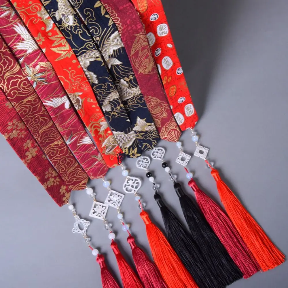 Embroidery Chinese Style Hair Band Horse Face Skirt Ornament Crane Hanfu Hair Accessories Dragon Tassel Bow Ribbon Headwear