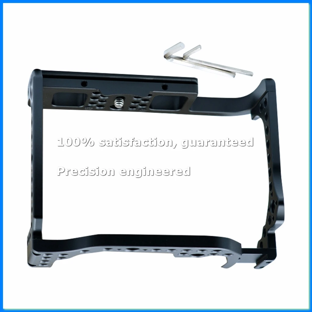 ●Camera Cage for R Feature with 1/4 3/8 Thread Holes for Magic Arm Microphone Fill Light Attachment-A57M