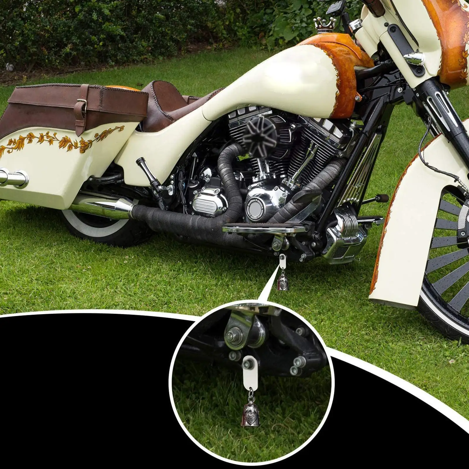 Asa de coração motocicleta sino vintage amor asas de anjo sino pingente chaveiro masculino equitação festa amuleto punk rock exorcismo jóias