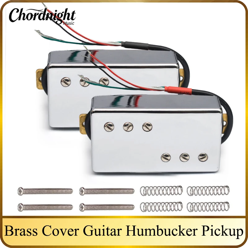Two Line 3+3 Brass Cover LP Guitar Humbucker Pickup 4 Coil Cable 7.5k/15k Coil Splitting Pickup for LP Guitar