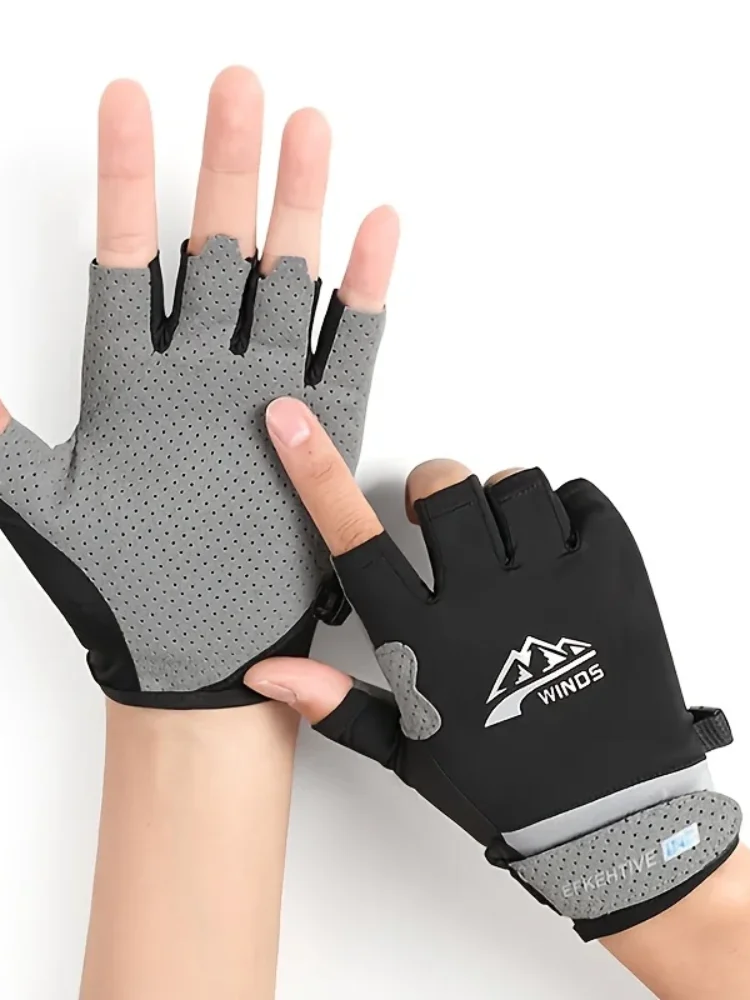 AliExpress NONE Half Finger Sport Gloves Summer Outdoor Sunscreen Fishing Hiking Driving Gloves Non Slip Grip Touchscreen Cycling Gloves