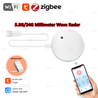 Tuya WiFi /Zigbee Human Presence Detector Smart Human Body PIR Sensor 5.8G 24G Microwave Radar Detector Luminance Motion Sensors
