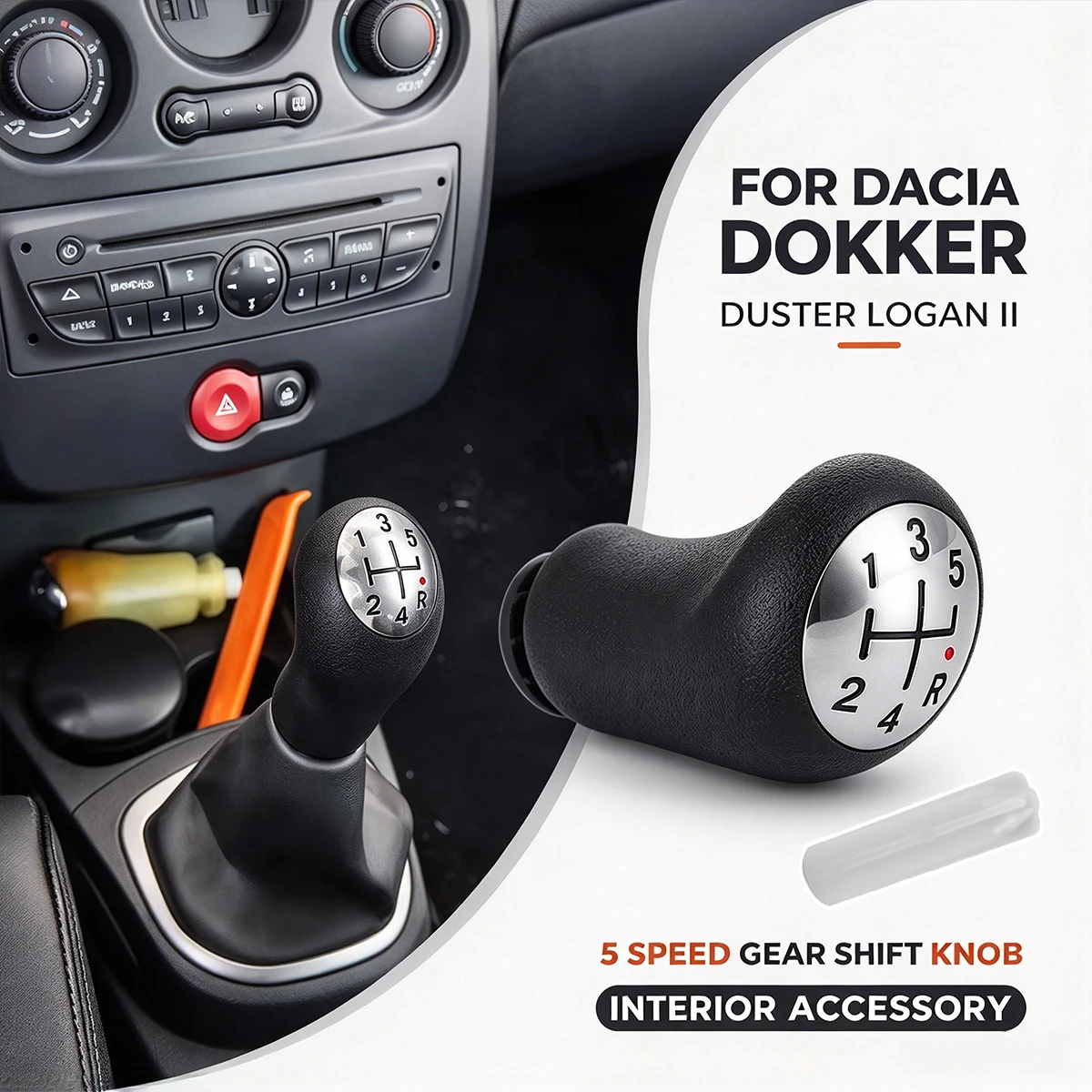 Gear Shift Knob 5 Speed For Renault Clio 3 Twingo 3 Laguna 2 Modus - For Dacia Dokker Duster Logan II Manual Shifter