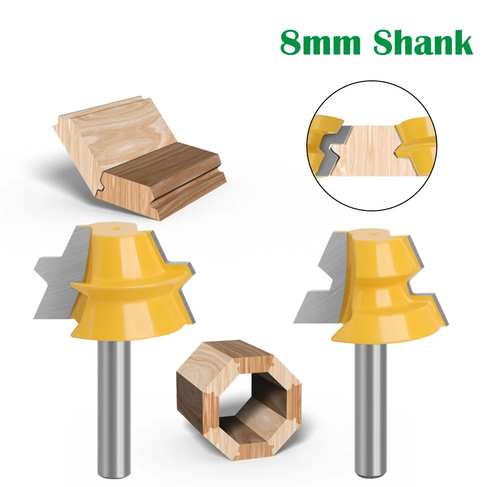 

2 PCS/SET 8MM Shank Milling Cutter Wood Carving Dovetail Joint Cutter + Barrel Cutter - for Engraving & Woodworking Milling