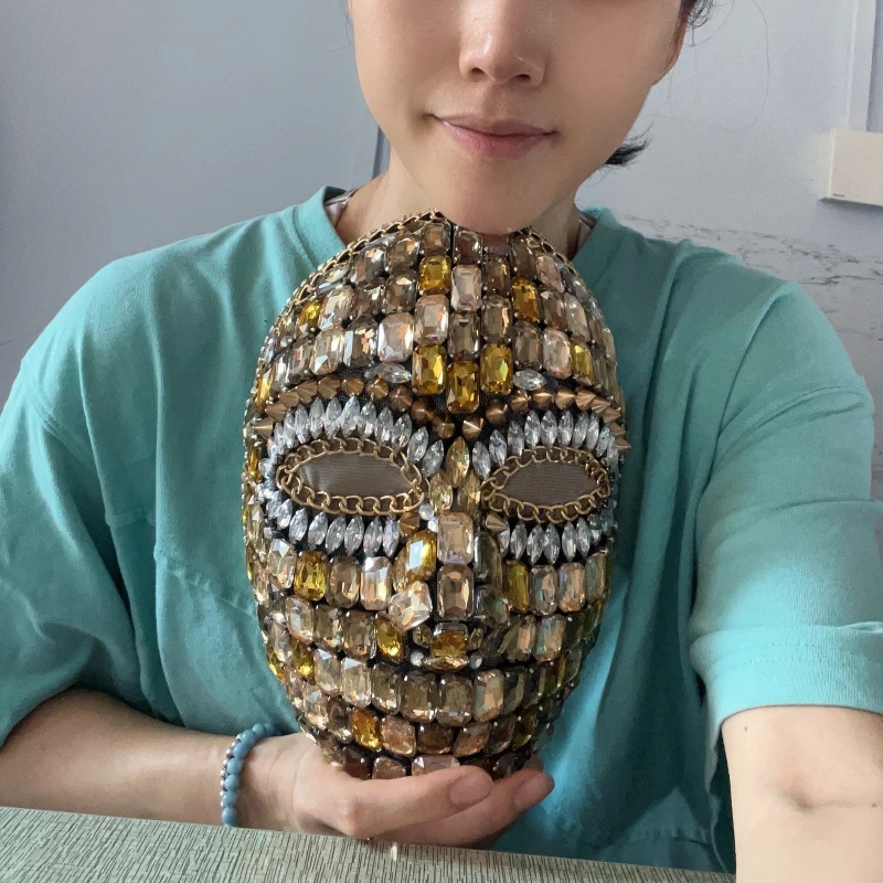 الرجعية الذهبي الماس قناع مهرجان الاحتفال حفلة تنكرية تصوير الفيديو أداء الدعائم تأثيري أغطية الرأس #4