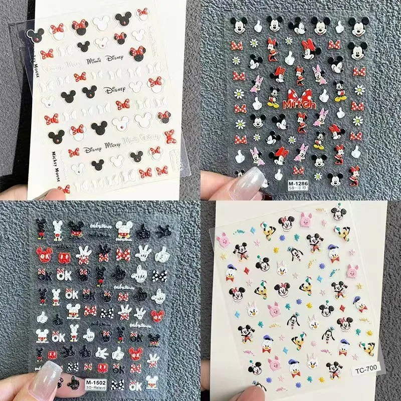Nuevas pegatinas de dibujos animados de Mickey Mouse, impermeables, 3D, para fundas de teléfono, fundas de tabletas, tazas, decoraciones, artículos esenciales para estudiantes, regalos navideños.