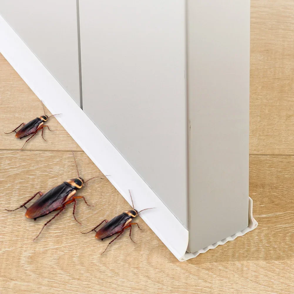 Tira de sellado inferior para espacio de puerta de PVC, resistente al agua, 96cm, tapón excluidor de tiro, bloqueador de puerta, sello protector a prueba de polvo y sonido