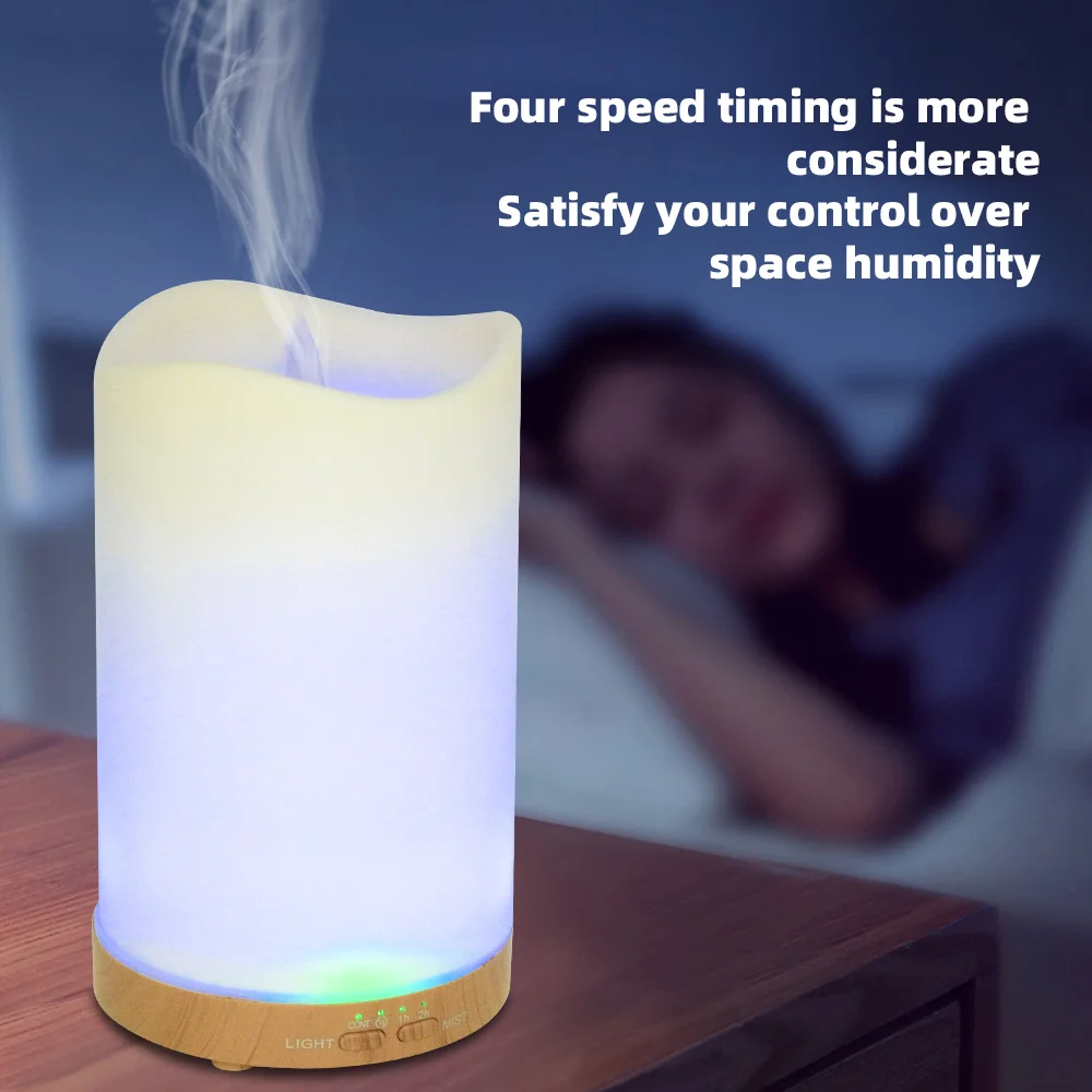 Multifunctional Aromatherapy Diffuser 130ml Mist Air Humidifier , Set Relaxing Timer & Soft Night Light for Home/Work
