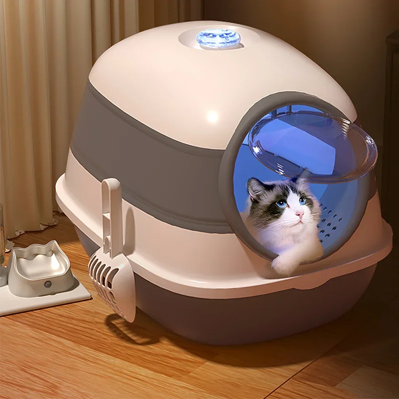 Enclosure Large Villa Cat Bedpans Corner Bathroom Lid Litter Box Cats Bedpans Enclosed Door Hut Arenero Gato Cat Litter House