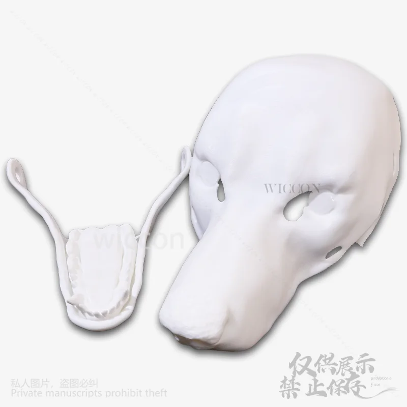 Anime berbulu Cosplay anjing Kigurumi Base Beast Skull Mask 3d Printing untuk Halloween Natal pesta Furrysuit Wanita Pria disesuaikan