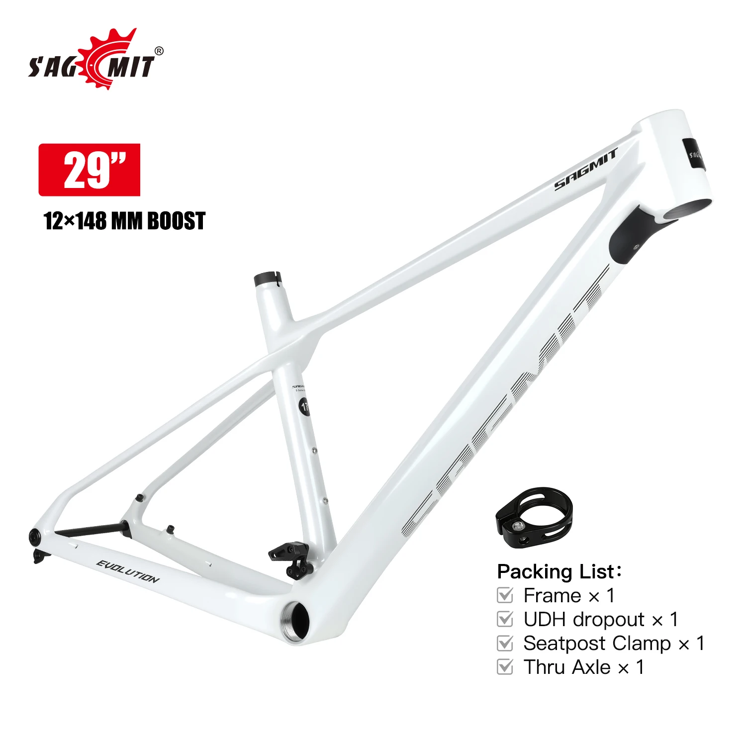 

SAGMIT 29 Wheel Full Carbon MTB Frame XC Cross Country Internal Routing Carbon Fiber Bicycle Frame Disc Brake 12x148 mm boost