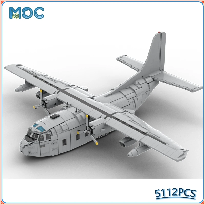 

Moc Building Blocks Fairchild C-123K Fighter 1:35 Scale Military Aircraft Model DIY Assembly Creative Technology Bricks Toy Gift