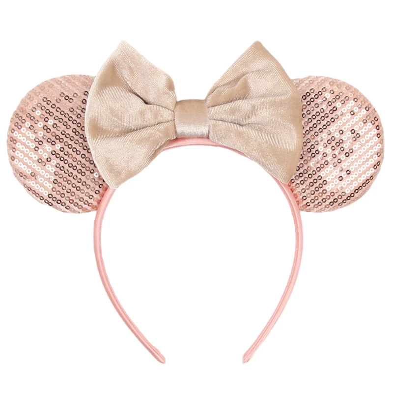 1 قطعة أنيقة ميكي ماوس الأذن هيرباند المخملية القوس الأميرة عقال عطلة حفلة عيد ميلاد ارتداء المرأة إكسسوارات الشعر #2