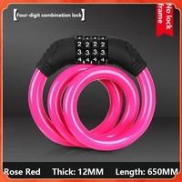 Bicycle Locks Anti-theft Mtb Bike Steel Wire Padlock 4Digit Password Electric Scooter Motorcycle Locks Bicycle Accessories 25098