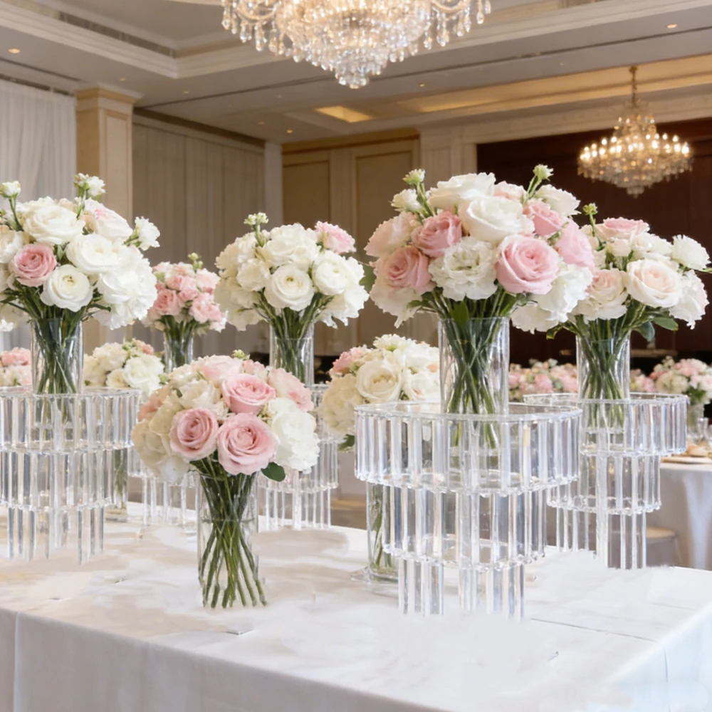 70cm tall Clear Acrylic pendent  Flower Stand Hotel Home Table Decoration Wedding Centerpiece