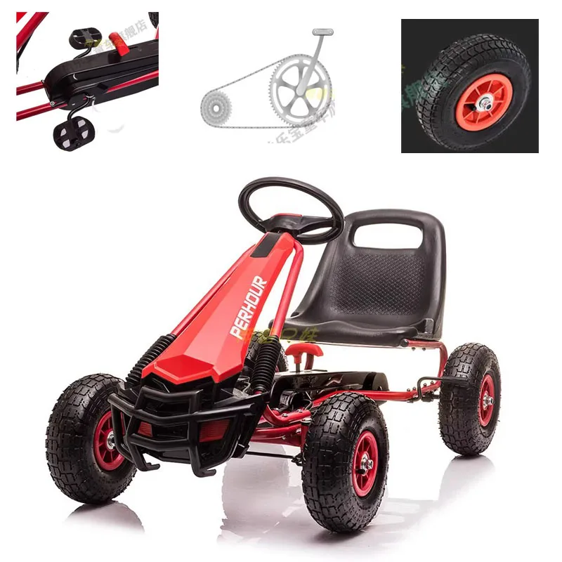 The Ultimate Go-Kart con pedal de 4 ruedas: asiento ajustable y neumáticos todoterreno para aventuras al aire libre |   coche de paseo para niños niño y niña